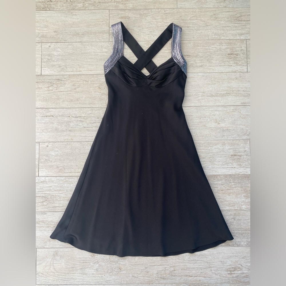 Black Calvin Klein sequence strap dress size 4P
